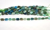 Multi Stone 10x12mm flat rectangle strand 19cm 13 beads-beads incl pearls-Beadthemup