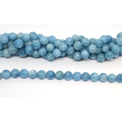 Aquamarine polished round 12.5mm strand 32 beads