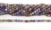 Rainbow Lepidolite polished round 6mm strand 62 beads-beads incl pearls-Beadthemup
