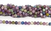 Rainbow Lepidolite polished round 8mm strand 44 beads-beads incl pearls-Beadthemup