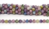 Rainbow Lepidolite polished round 10mm strand 37 beads-beads incl pearls-Beadthemup