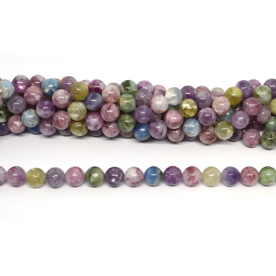 Rainbow Lepidolite polished round 10mm strand 37 beads