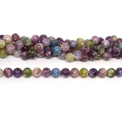 Rainbow Lepidolite polished round 12mm strand 30 beads