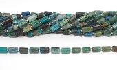 Mexican Turquoise faceted tube 8x11mm strand 30beads-beads incl pearls-Beadthemup