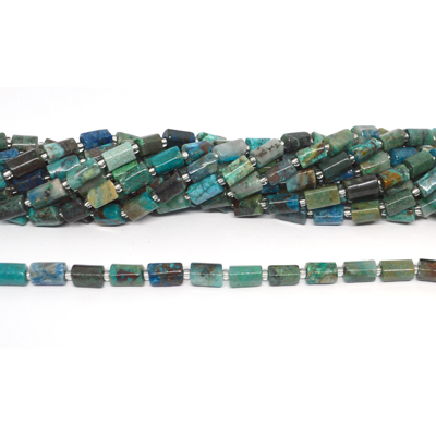 Mexican Turquoise faceted tube 8x11mm strand 30beads