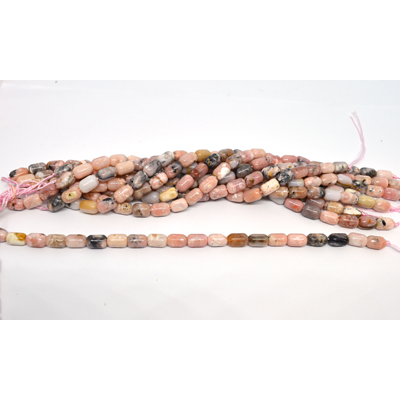 Pink Opal polished barrel 6x9mm strand 19cm strand 20 beads