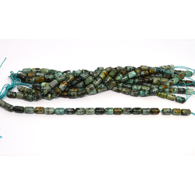 African Turquoise polished barrel 6x9mm strand 19cm strand 20 beads