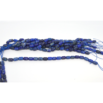 Lapis Lazuli polished barrel 6x9mm strand 19cm strand 20 beads