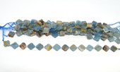 Blue Calcite 11mm 4 leaf Clover 19cm strand 14 beads-beads incl pearls-Beadthemup