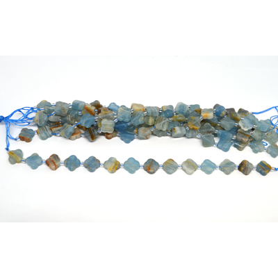 Blue Calcite 11mm 4 leaf Clover 19cm strand 14 beads
