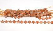 Sunstone 11mm 4 leaf Clover 19cm strand 14 beads-beads incl pearls-Beadthemup