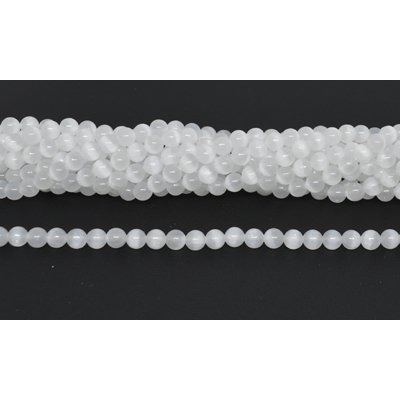 Selenite polished round 6mm strand 58 beads