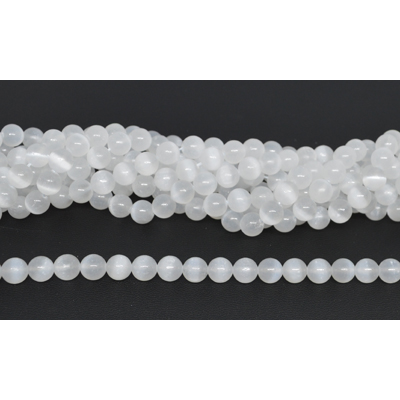 Selenite polished round 8mm strand 44 beads