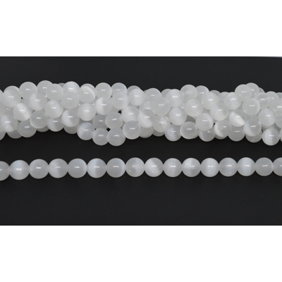 Selenite polished round 10mm strand 38 beads