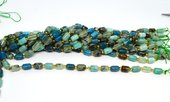 multi stone Green barrel 6x9mm strand 17 beads-beads incl pearls-Beadthemup