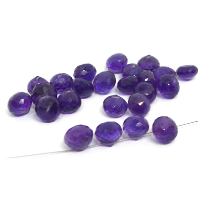 Amethyst Faceted Onion Approx 7x8mm EACH BEAD