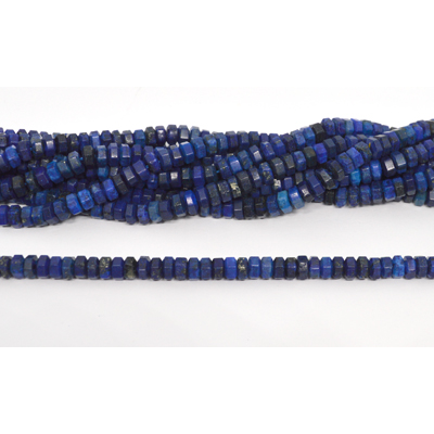 Lapis Lazuli Faceted 6 sided Rondel 6x3mm strand 106 beads