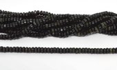 Obsidian Faceted 6 sided Rondel 6x3mm strand 114 beads-beads incl pearls-Beadthemup
