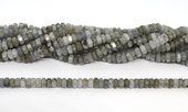 Labradorite Faceted 6 sided Rondel 6x3mm strand 110 beads-beads incl pearls-Beadthemup