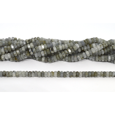 Labradorite Faceted 6 sided Rondel 6x3mm strand 110 beads