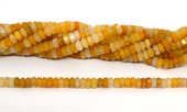 Yellow Jade Faceted 6 sided Rondel 6x3mm strand 108 beads-beads incl pearls-Beadthemup