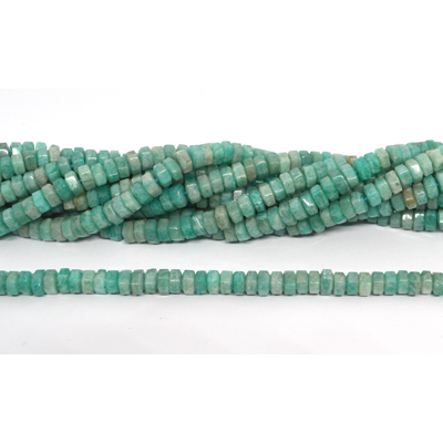 Amazonite Faceted 6 sided Rondel 6x3mm strand 110 beads