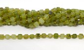 Prehnite faceted cube 6mm strand 46 beads-beads incl pearls-Beadthemup