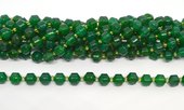 Green Onyx faceted energy bar 8mm strand 32 beads-beads incl pearls-Beadthemup