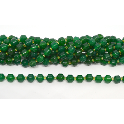 Green Onyx faceted energy bar 8mm strand 32 beads