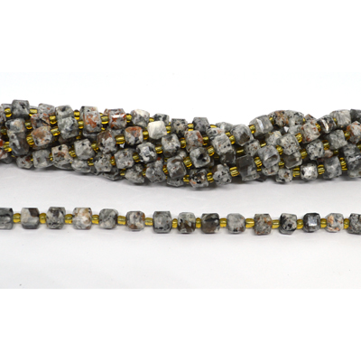 Yooperlite faceted cube 6mm strand 44 beads