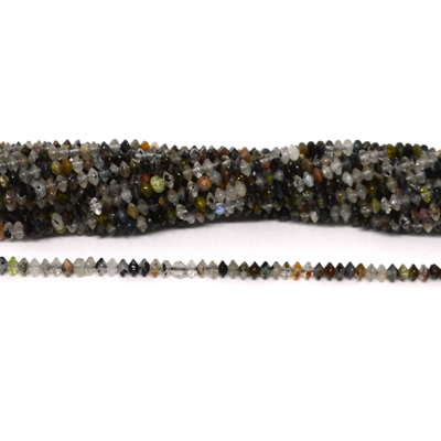 Multi Stone faceted diamond 3mm strand 170 beads