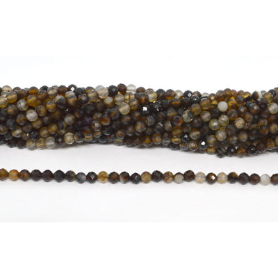 Brown Agate Faceted round 4mm strand 94 beads