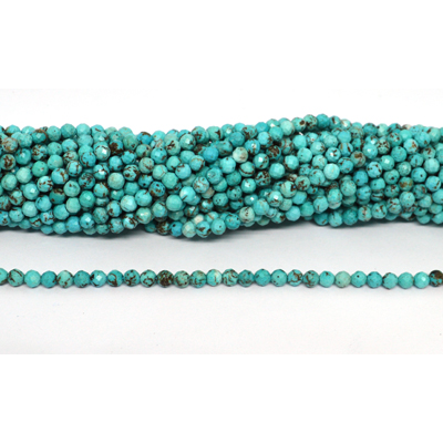 Dyed Howlite Faceted round 4mm strand 98 beads