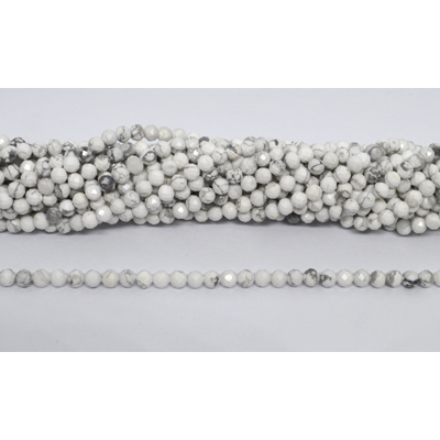Howlite Faceted round 4mm strand 89 beads