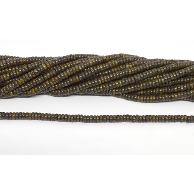 Bronzite polished rondel 2x4mm strand 220 beads