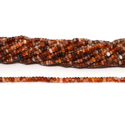 Red Agate polished rondel 2x4mm strand 164 beads