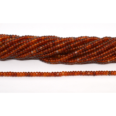 Carnelian polished rondel 2x4mm strand 764 beads