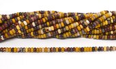 Mookaite polished rondel 2x4mm strand 156 beads-beads incl pearls-Beadthemup