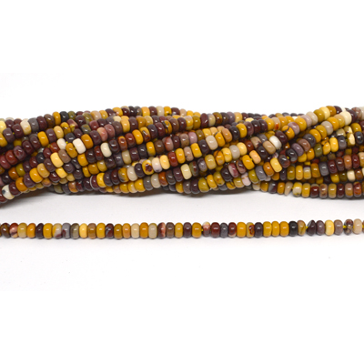 Mookaite polished rondel 2x4mm strand 156 beads