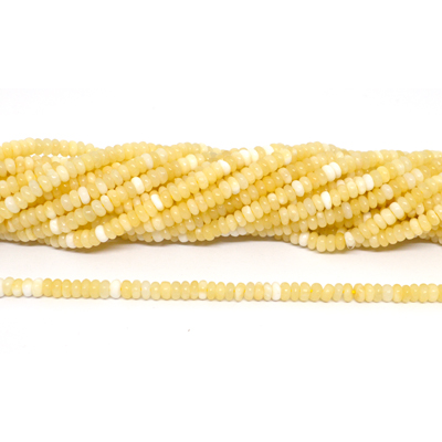 Butter Jade polished rondel 2x4mm strand 182 beads