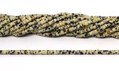 Dalmation Jasper Polished tube 3x2mm strand 166 beads-beads incl pearls-Beadthemup