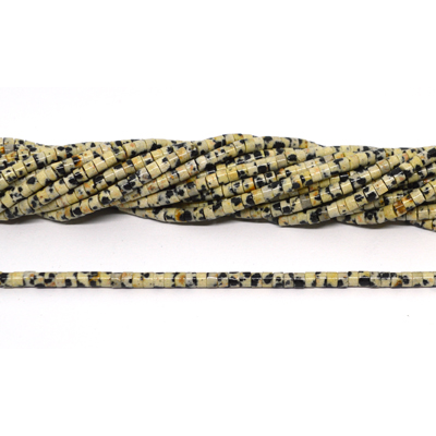 Dalmation Jasper Polished tube 3x2mm strand 166 beads