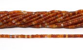 Carnelian Polished tube 3x2mm strand 162 beads-beads incl pearls-Beadthemup