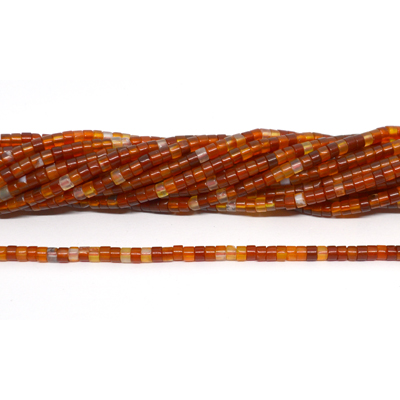 Carnelian Polished tube 3x2mm strand 162 beads