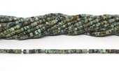 African Turquoise Polished tube 3x2mm strand 160 beads-beads incl pearls-Beadthemup