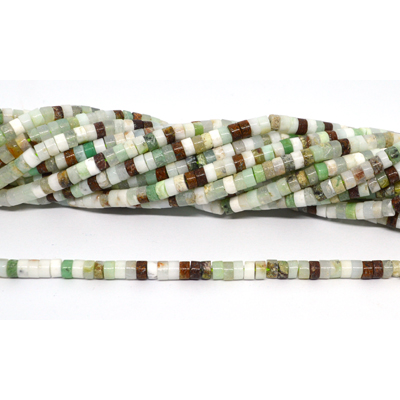 Chrysophase Polished tube 4x2mm strand 152 beads
