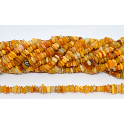 Yellow Jade Chip approx 10x2mm strand 130 beads