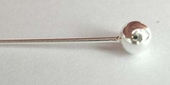 Sterling Silver Headpin 4mm ball 0.6x50mm 10 pack-findings-Beadthemup