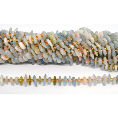 Beryl Chip approx 10x2mm strand 70 beads