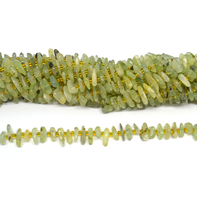 Prehnite Chip approx 10x2mm strand 70 beads